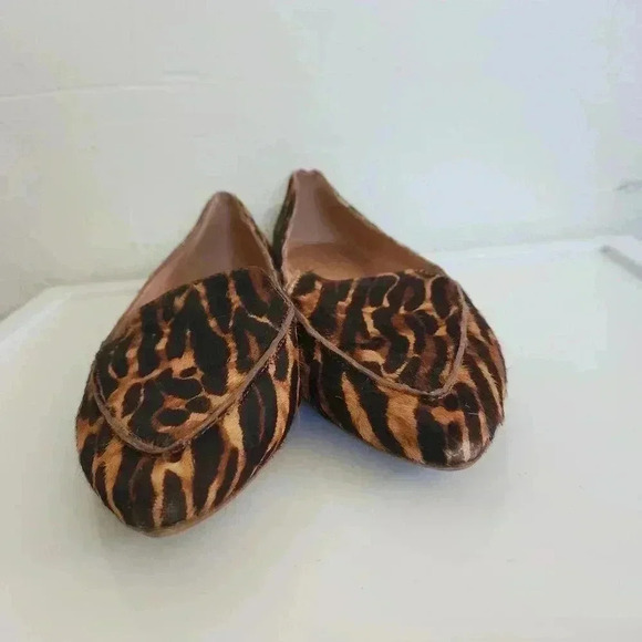 Madewell leopard print cow hide leather pointy toe flats - Picture 4 of 9